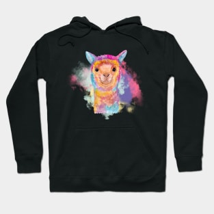 Llama in Watercolor Hoodie